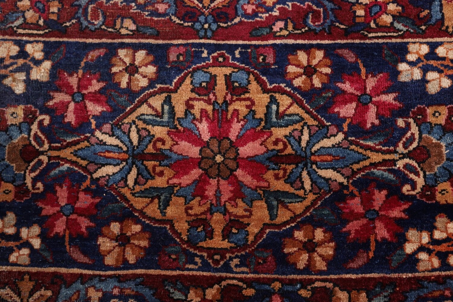 Pre-1900 Antique Kerman Ravar Vegetable Dye Persian Rug 12x21