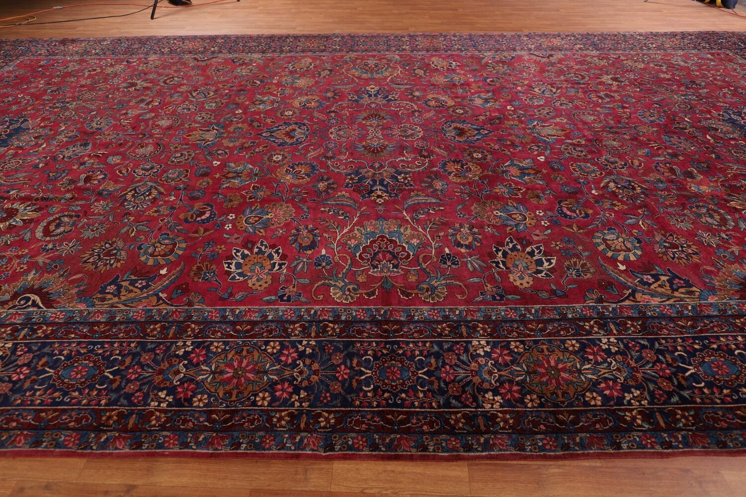 Pre-1900 Antique Kerman Ravar Vegetable Dye Persian Rug 12x21