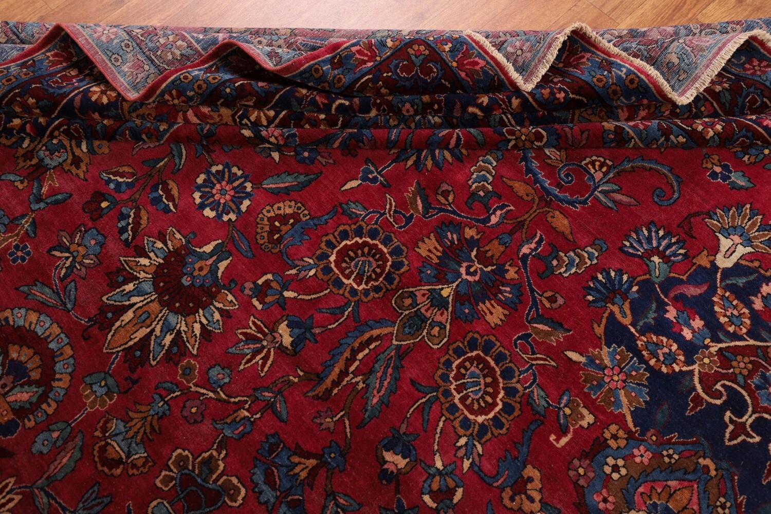 Pre-1900 Antique Kerman Ravar Vegetable Dye Persian Rug 12x21