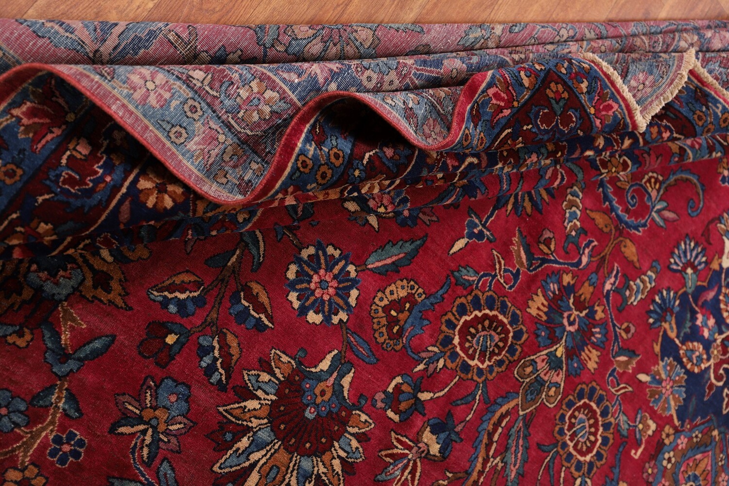 Pre-1900 Antique Kerman Ravar Vegetable Dye Persian Rug 12x21