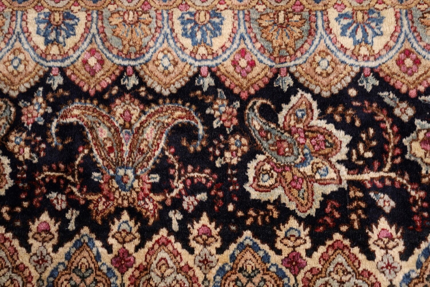 Pre-1900 Vegetable Dye Kerman Ravar Persian Large Rug 14x19
