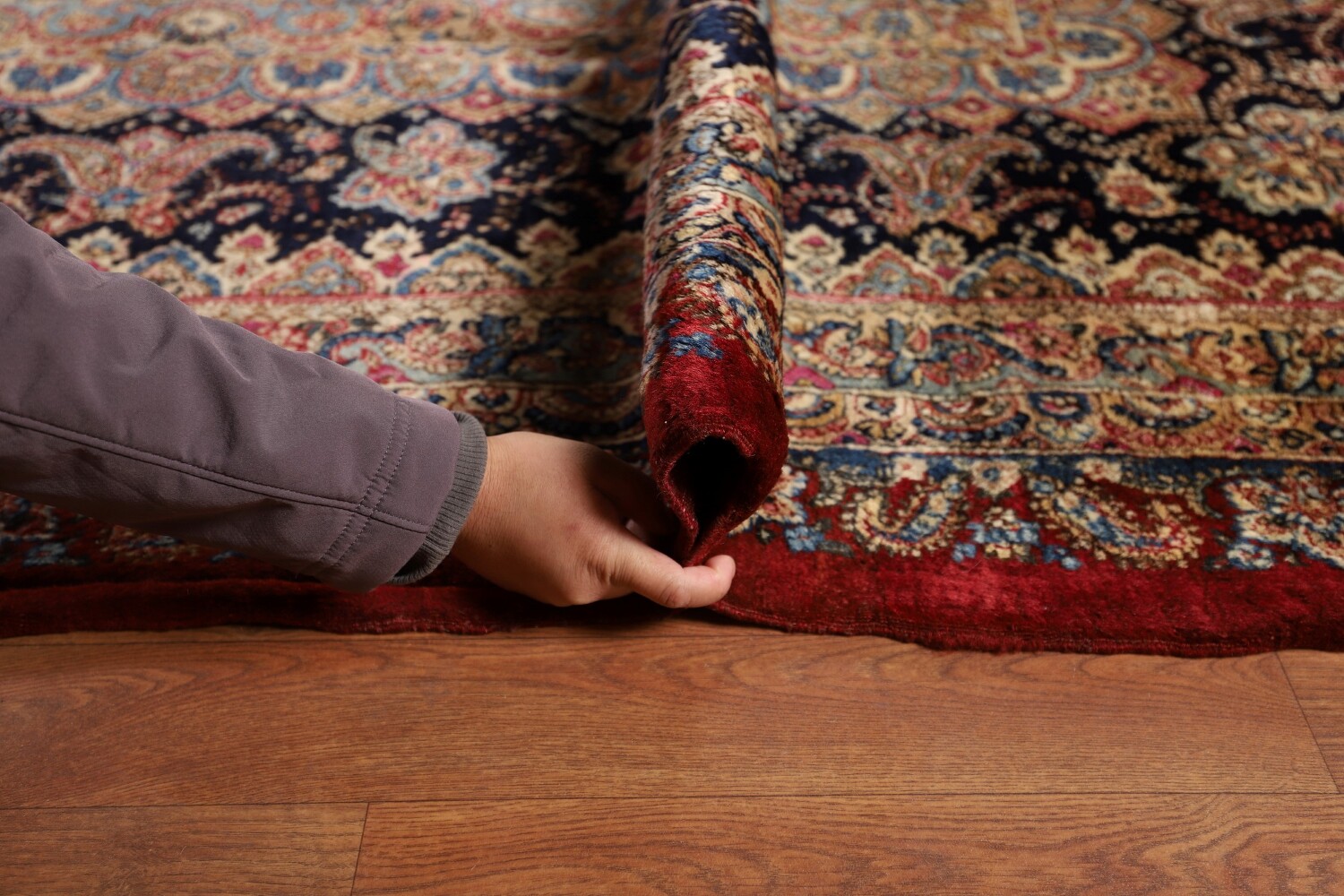 Pre-1900 Vegetable Dye Kerman Ravar Persian Large Rug 14x19