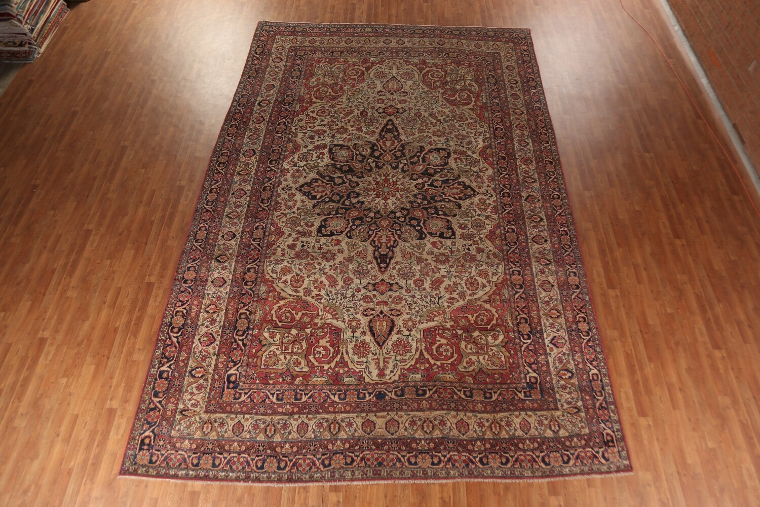 Pre-1900 Vegetable Dye Kerman Ravar Persian Large Rug 10x16