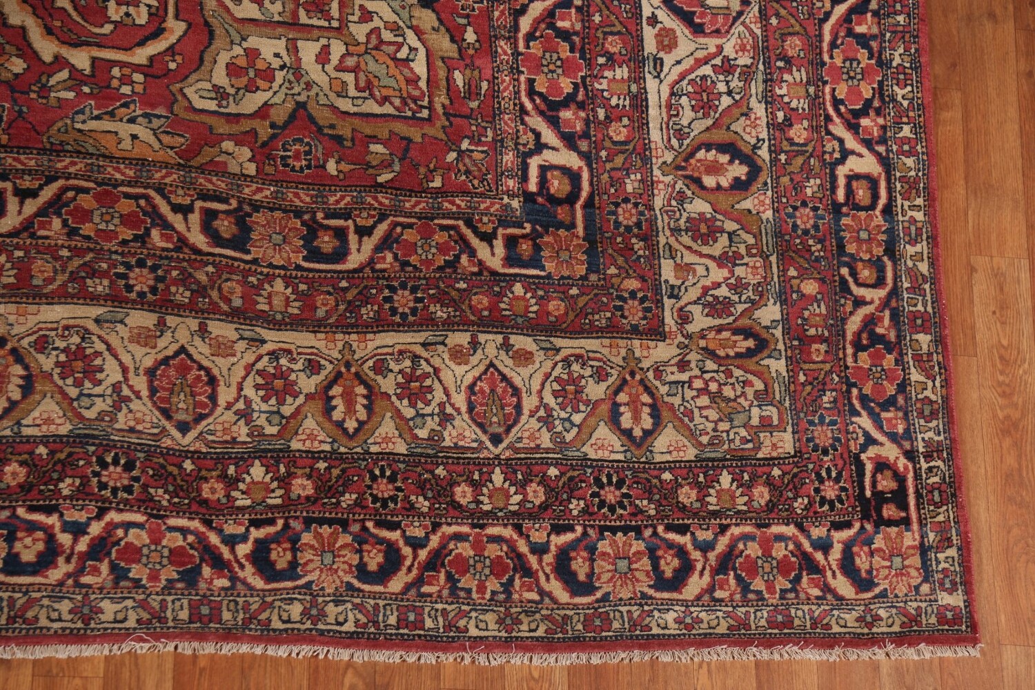 Pre-1900 Vegetable Dye Kerman Ravar Persian Large Rug 10x16