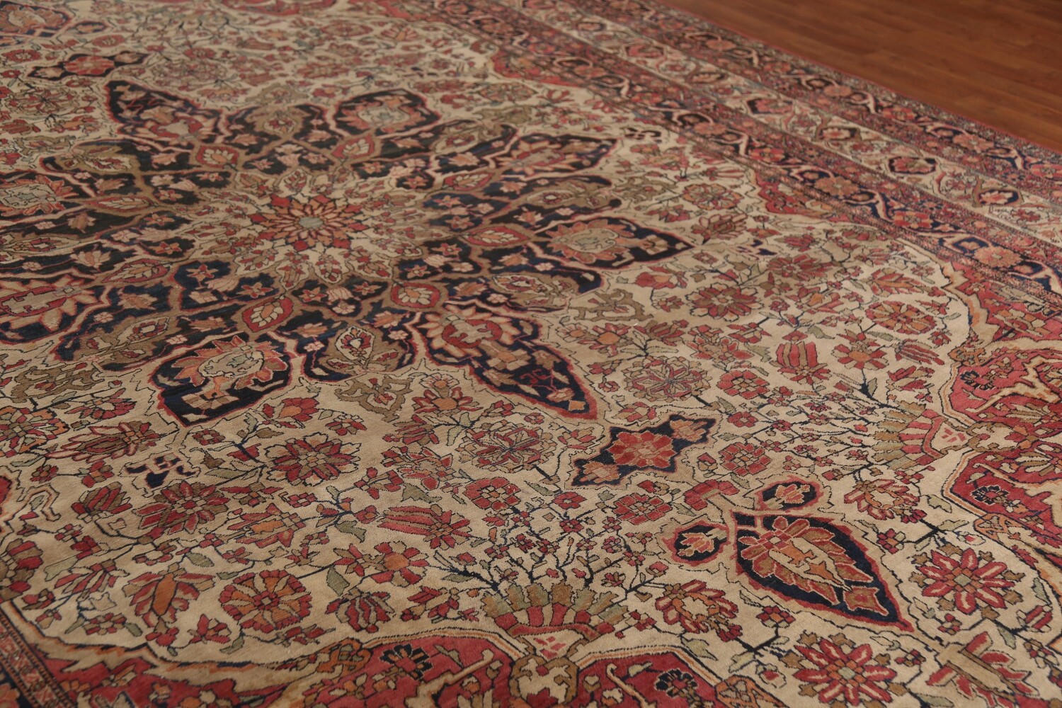 Pre-1900 Vegetable Dye Kerman Ravar Persian Large Rug 10x16