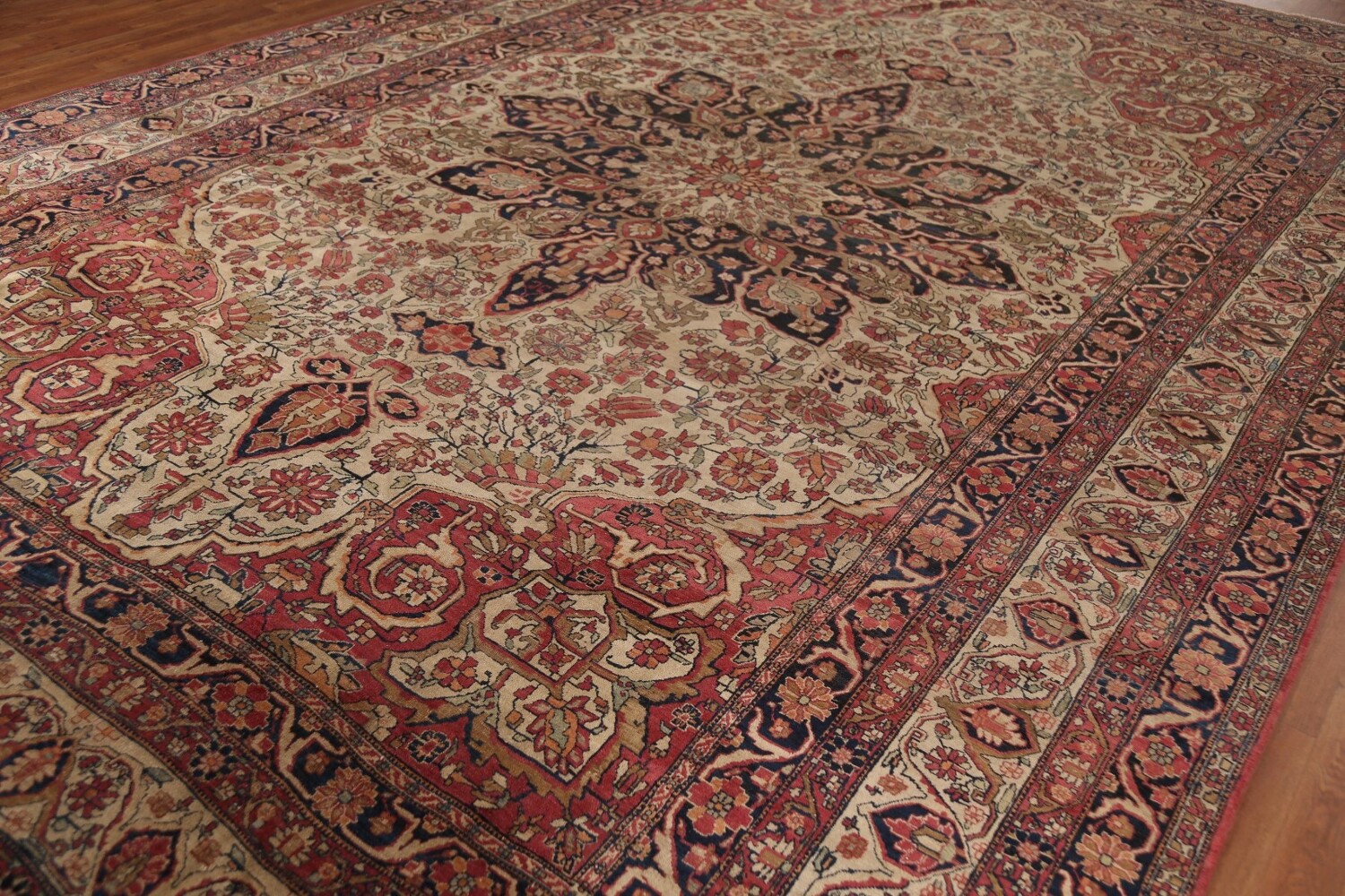 Pre-1900 Vegetable Dye Kerman Ravar Persian Large Rug 10x16