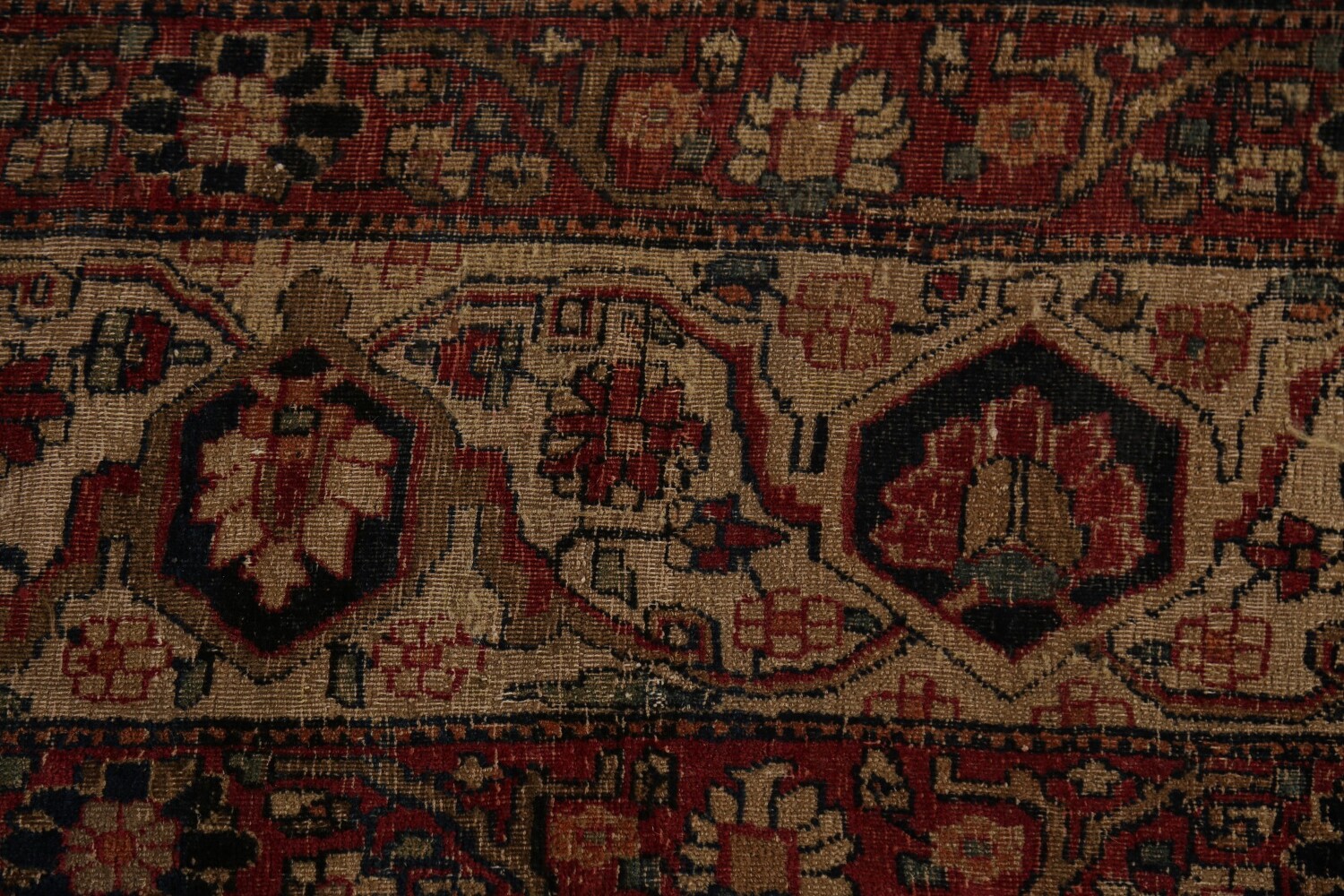 Pre-1900 Vegetable Dye Kerman Ravar Persian Large Rug 10x16
