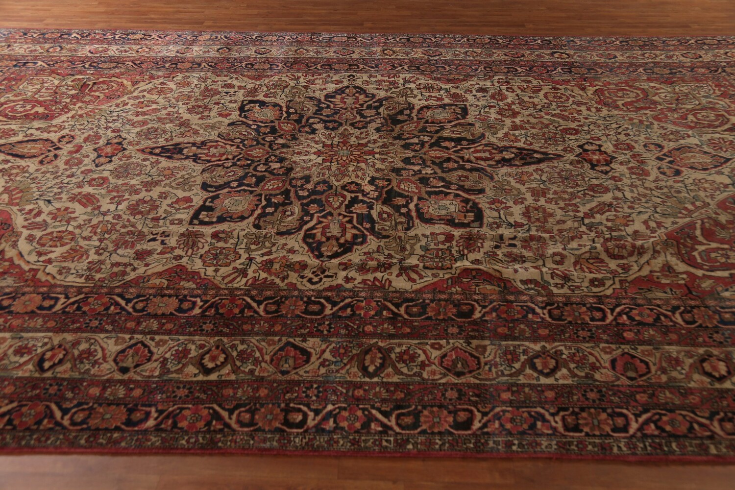 Pre-1900 Vegetable Dye Kerman Ravar Persian Large Rug 10x16