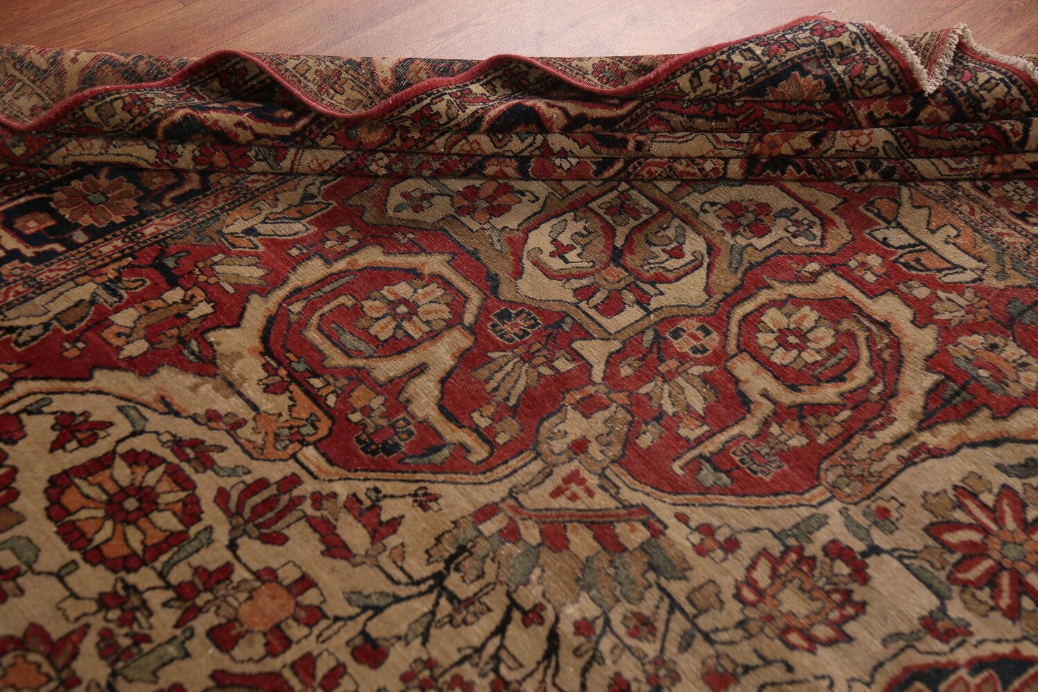 Pre-1900 Vegetable Dye Kerman Ravar Persian Large Rug 10x16
