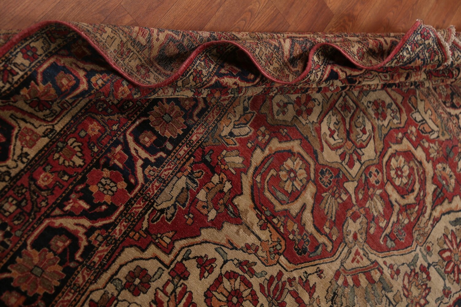 Pre-1900 Vegetable Dye Kerman Ravar Persian Large Rug 10x16