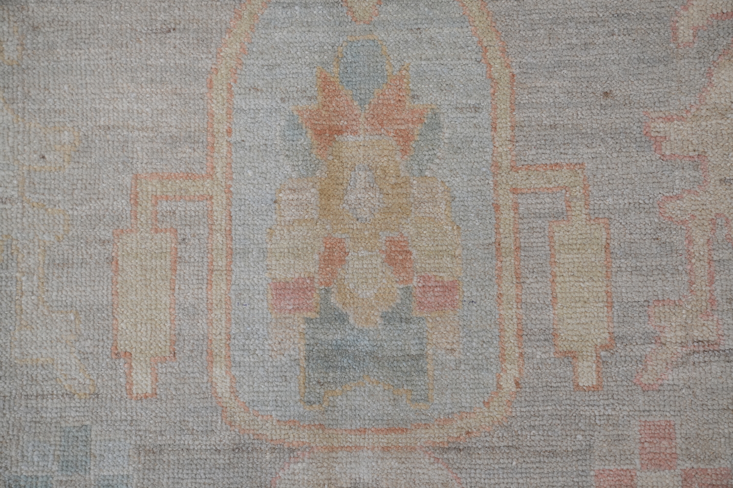 Subtle pastel Muted Grey Oushak Turkish Area Rug 9x12 ft