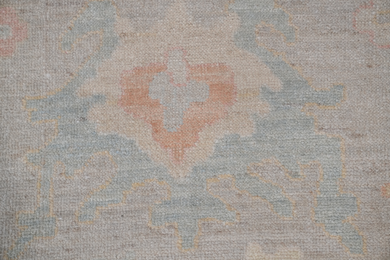 Subtle pastel Muted Grey Oushak Turkish Area Rug 9x12 ft