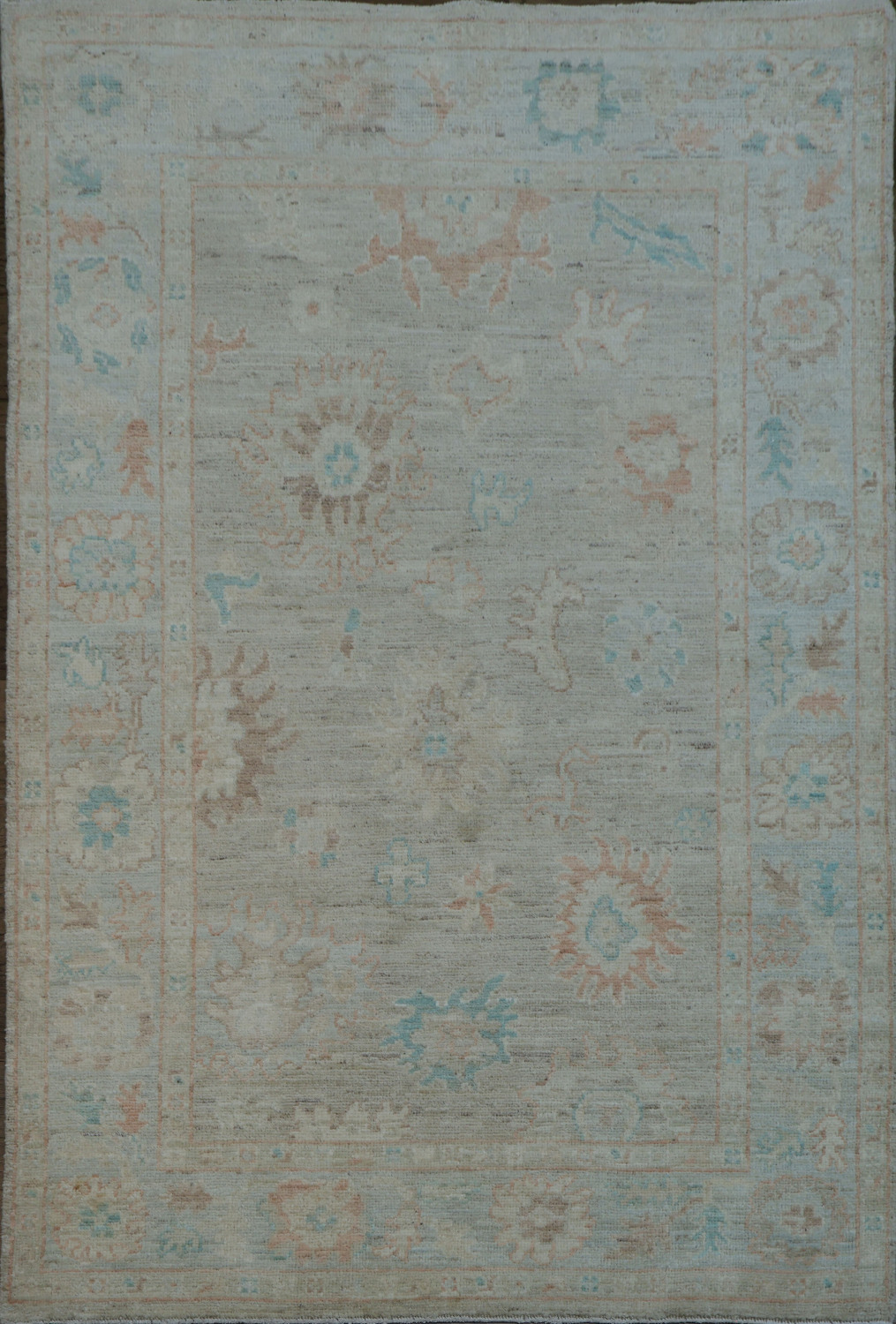 Vegetable Dye Oushak Turkish Accent Rug 4x6