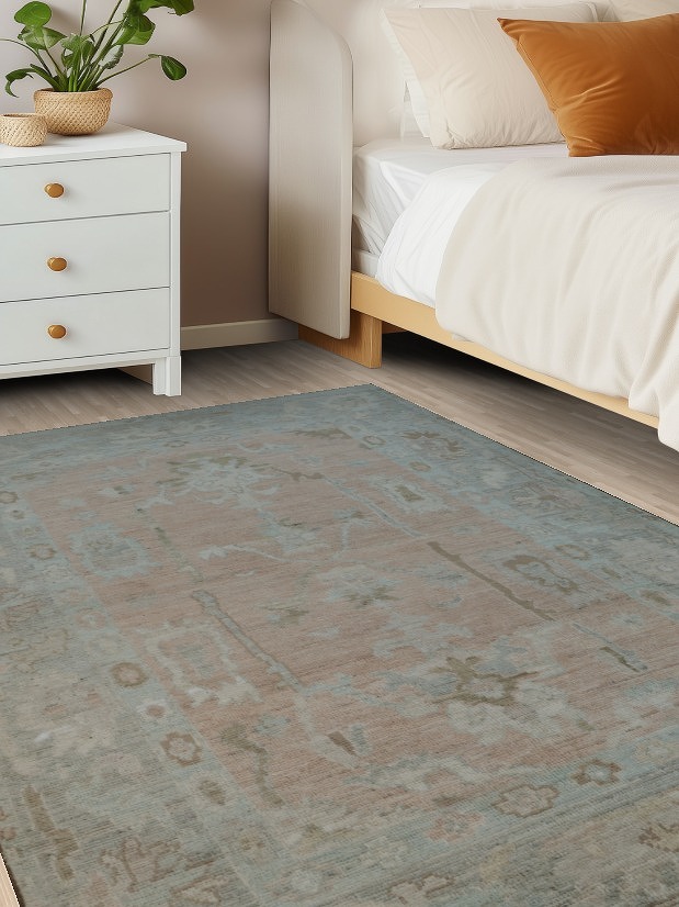 Vegetable Dye Oushak Oriental Accent Rug 4x6