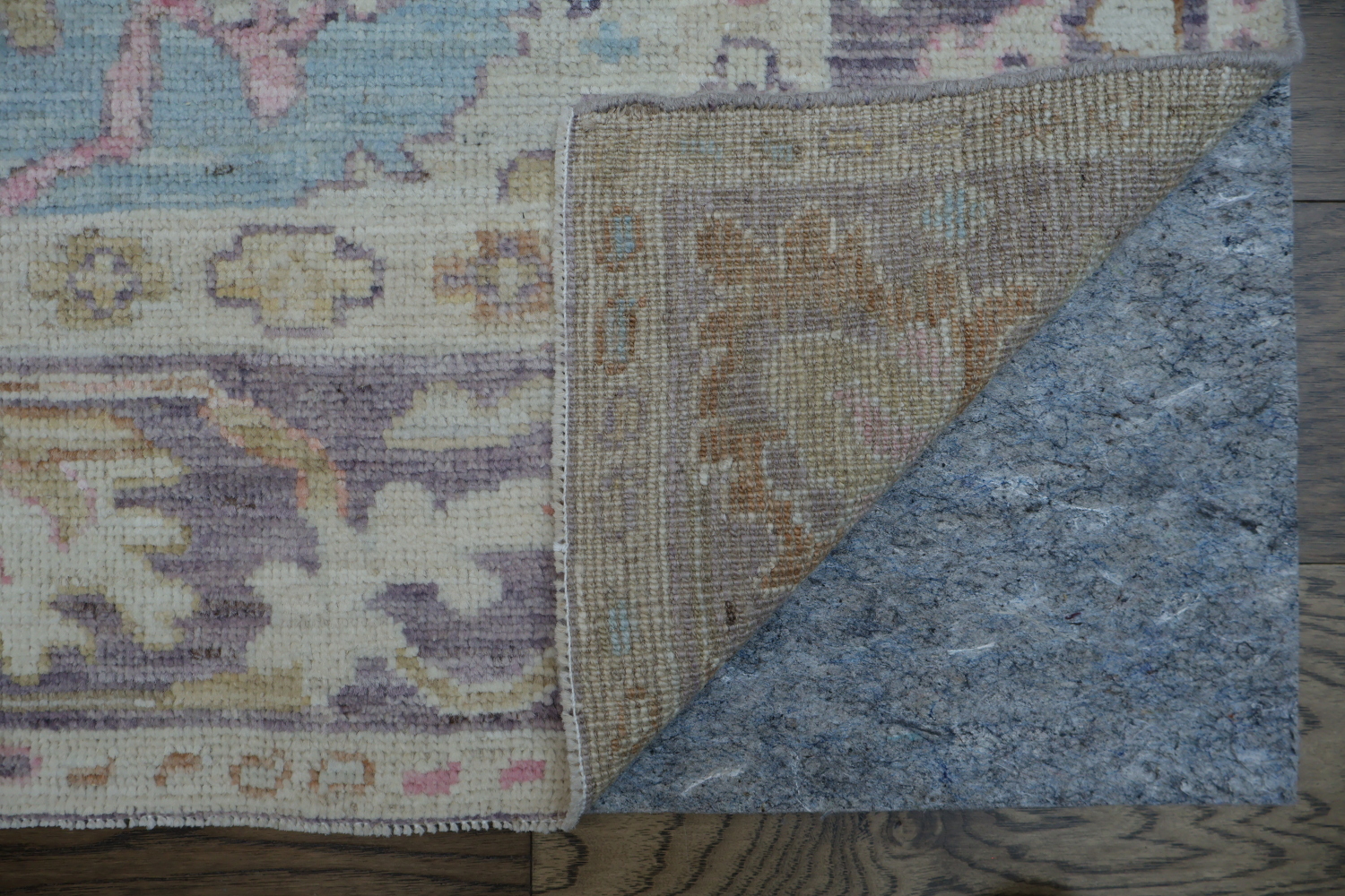 Light Blue Oushak Vegetable Dye Accent Rug 4x6