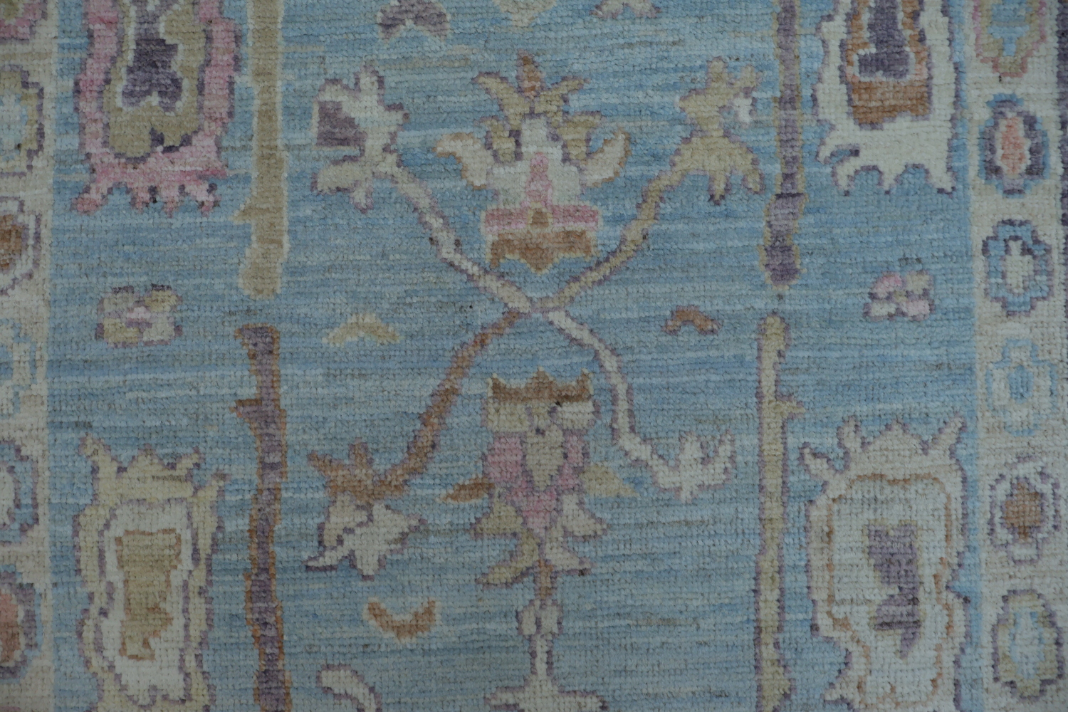 Light Blue Oushak Vegetable Dye Accent Rug 4x6