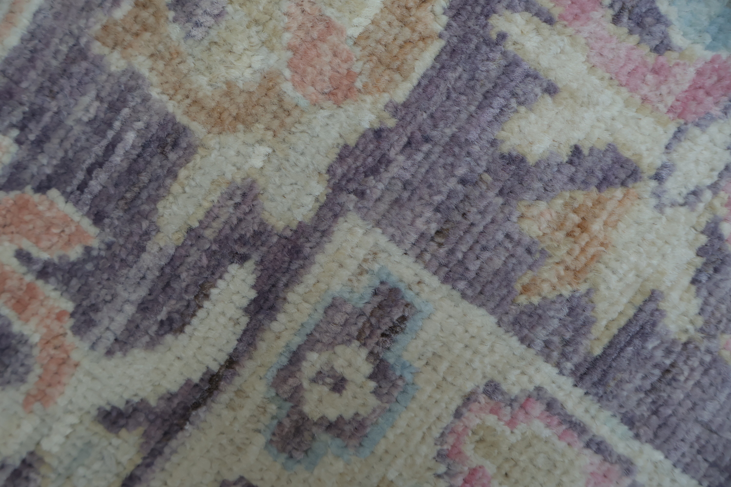 Light Blue Oushak Vegetable Dye Accent Rug 4x6