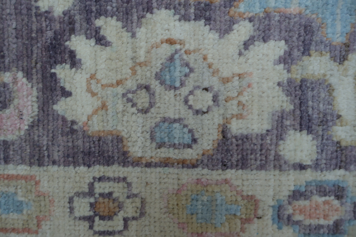 Light Blue Oushak Vegetable Dye Accent Rug 4x6