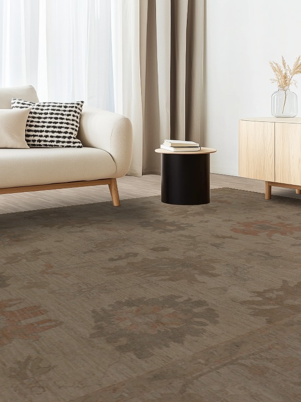 Earth Tone Vegetable Dye Oushak Wool Area Rug 10x13