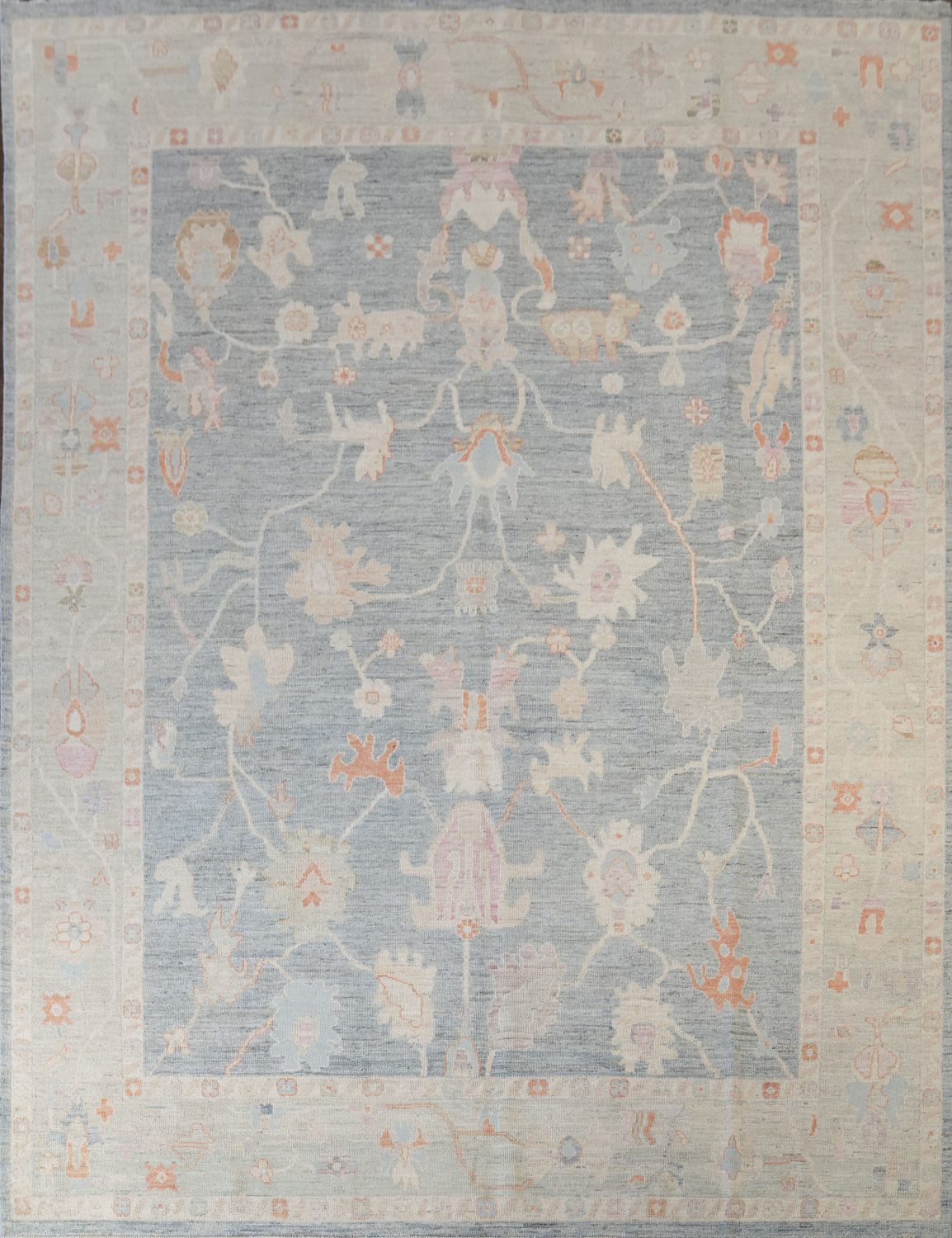 Soft Toned Vegetable Dye Oushak Turkish Oriental Rug 9x12