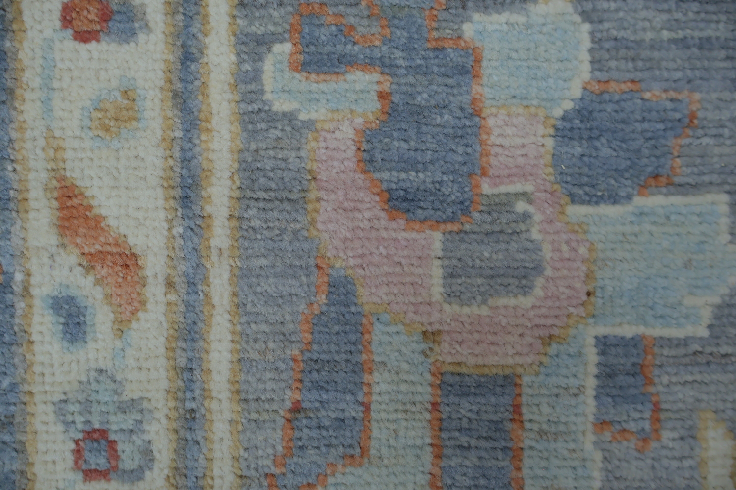 Vegetable Dye Gray Oushak Turkish Area Rug 9x12