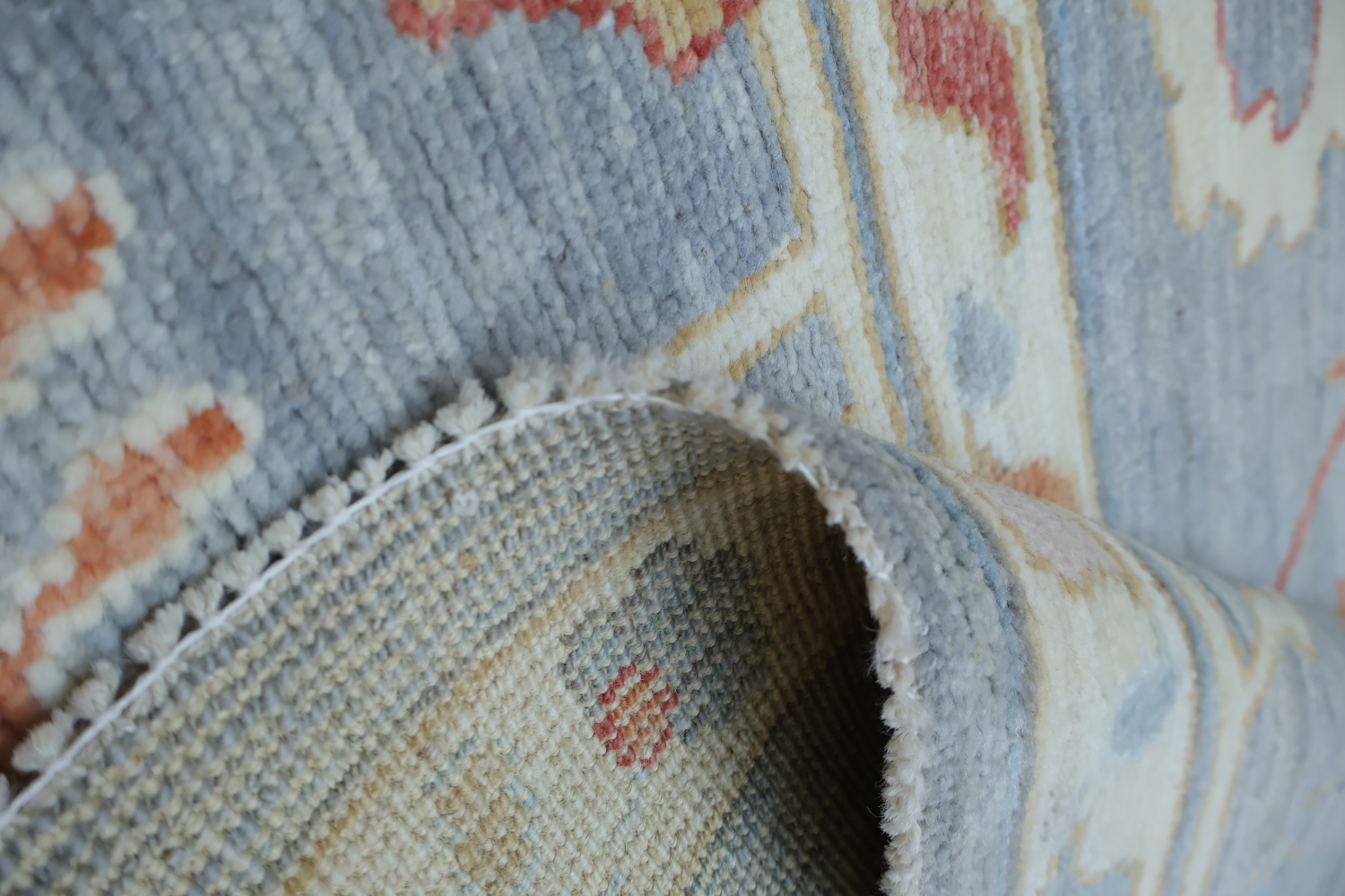 Vegetable Dye Gray Oushak Turkish Area Rug 9x12