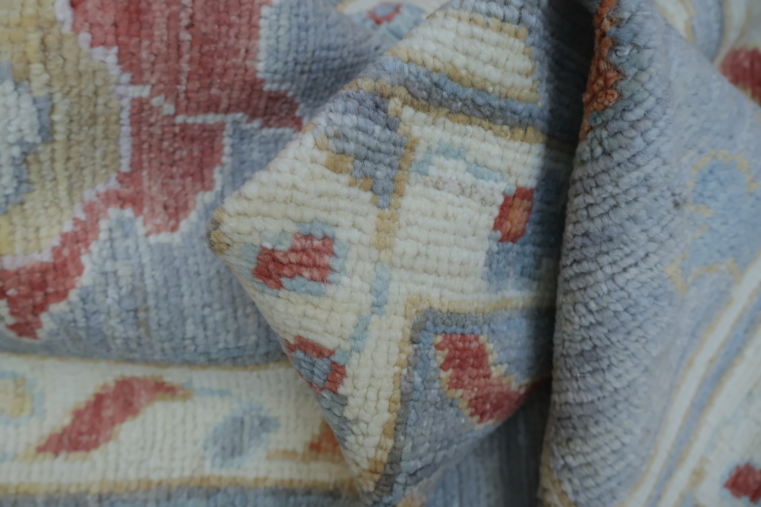 Vegetable Dye Gray Oushak Turkish Area Rug 9x12