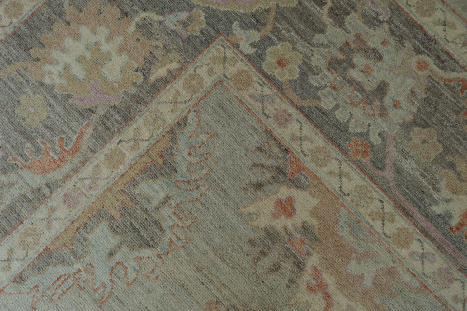 Vegetable Dye Oushak Turkish Area Rug 9x12