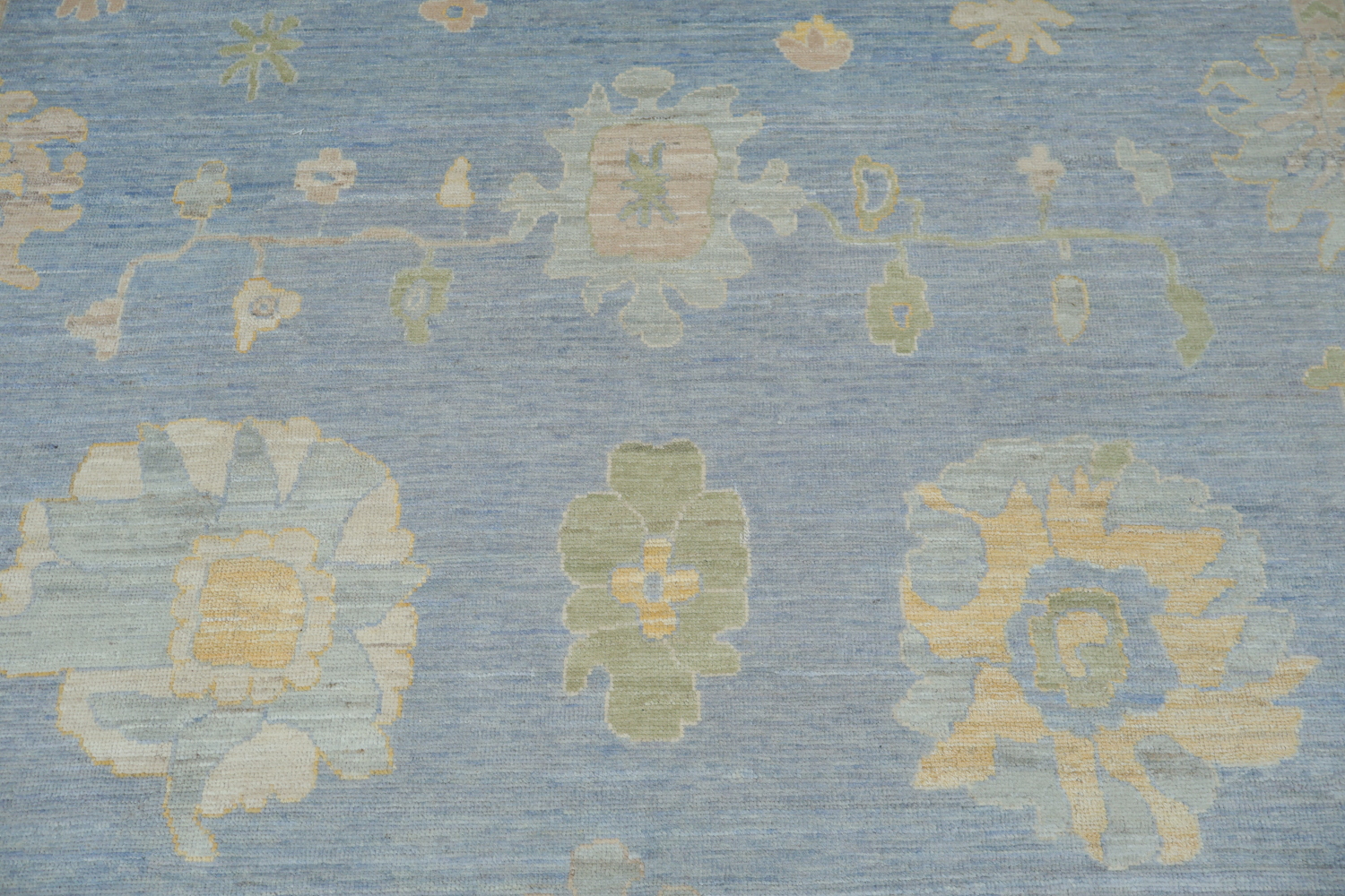 Blue Vegetable Dye Oushak Turkish Area Rug 10x12