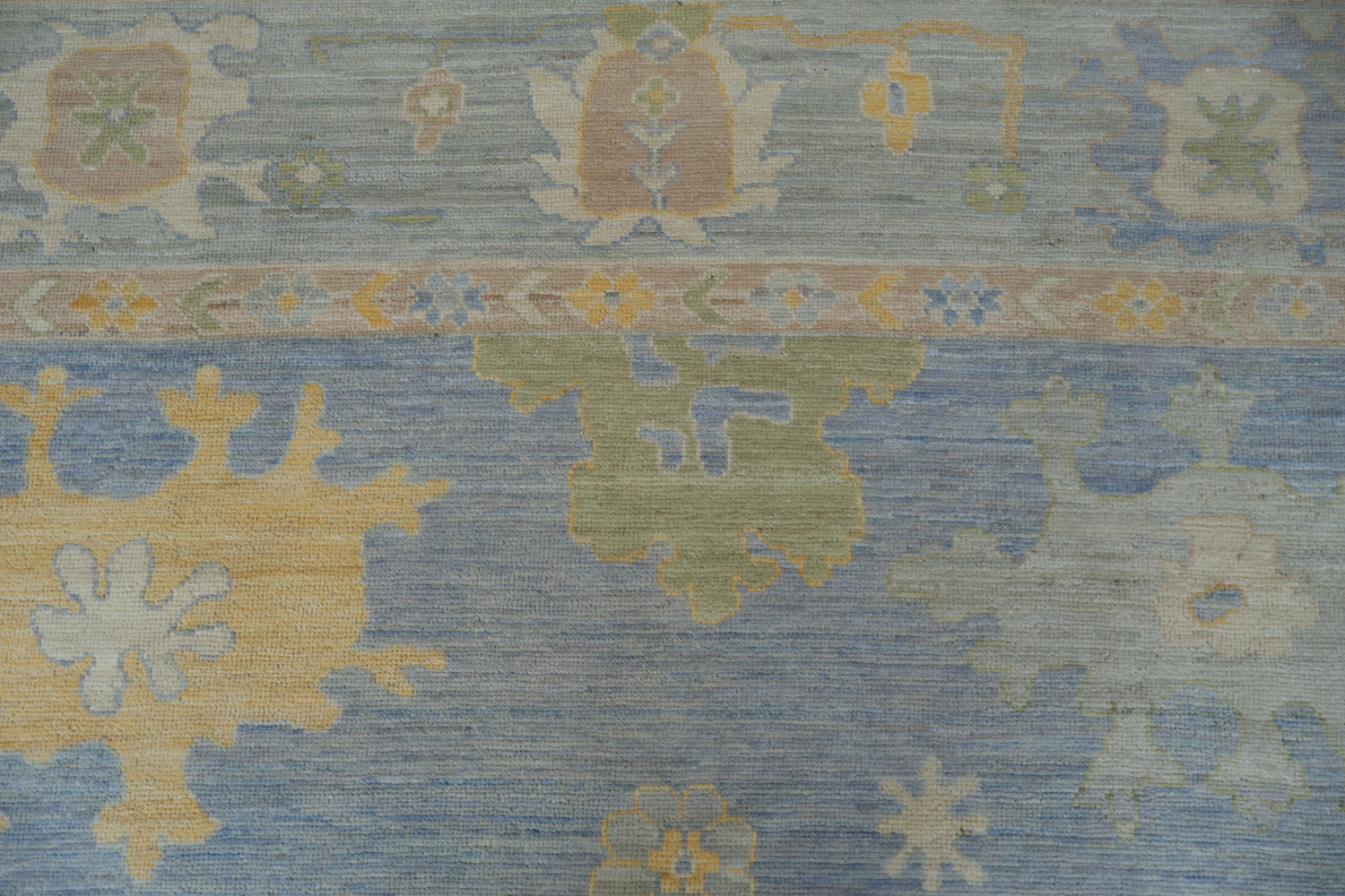 Blue Vegetable Dye Oushak Turkish Area Rug 10x12