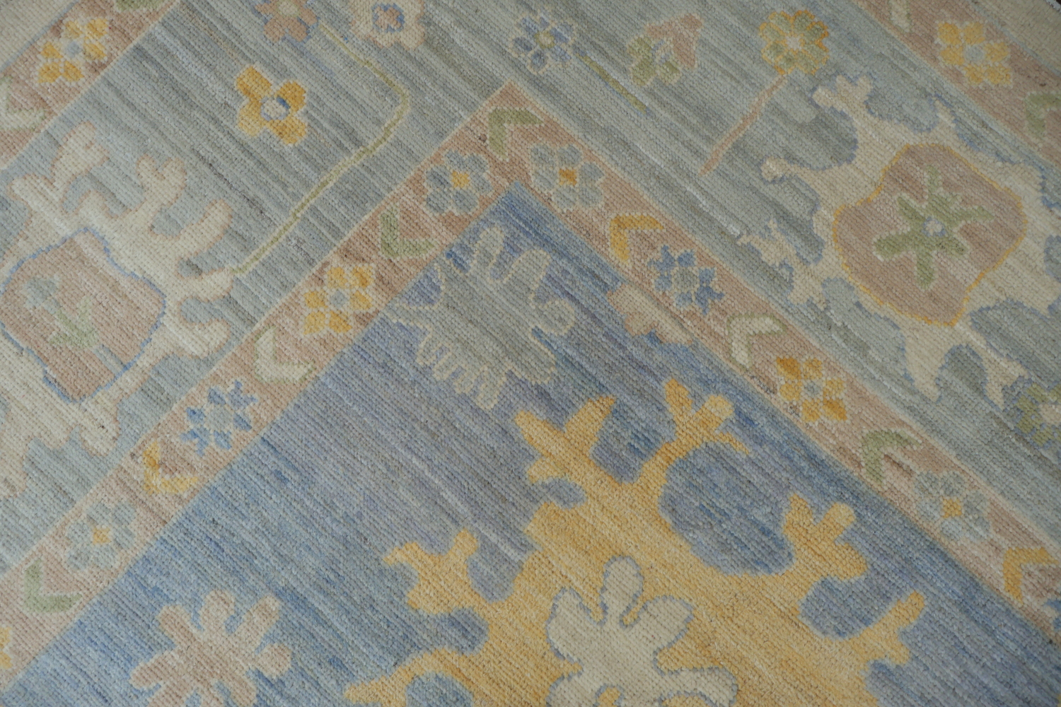 Blue Vegetable Dye Oushak Turkish Area Rug 10x12