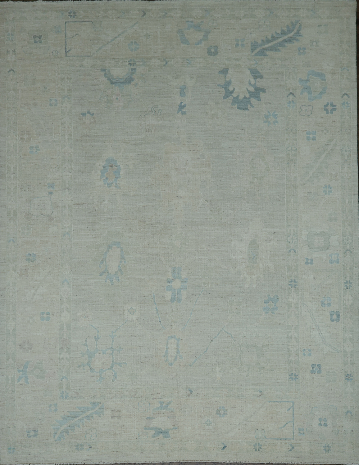 Vegetable Dye Oushak Turkish Area Rug 9x12