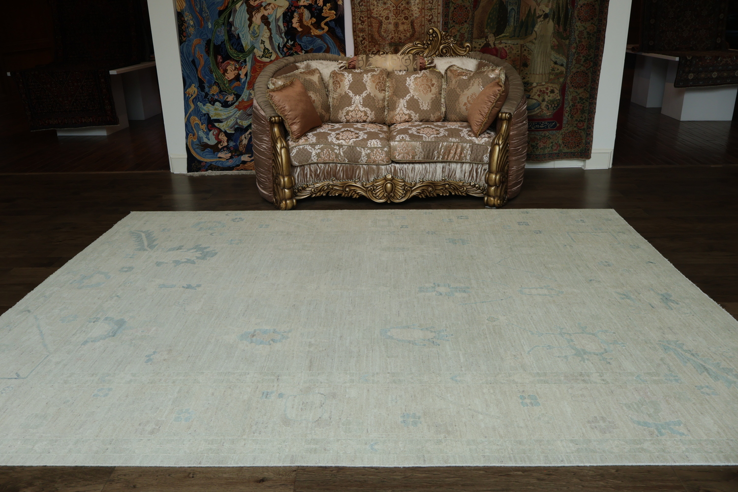 Vegetable Dye Oushak Turkish Area Rug 9x12