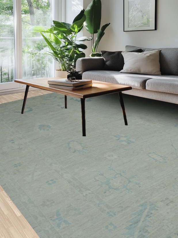Vegetable Dye Oushak Turkish Area Rug 9x12