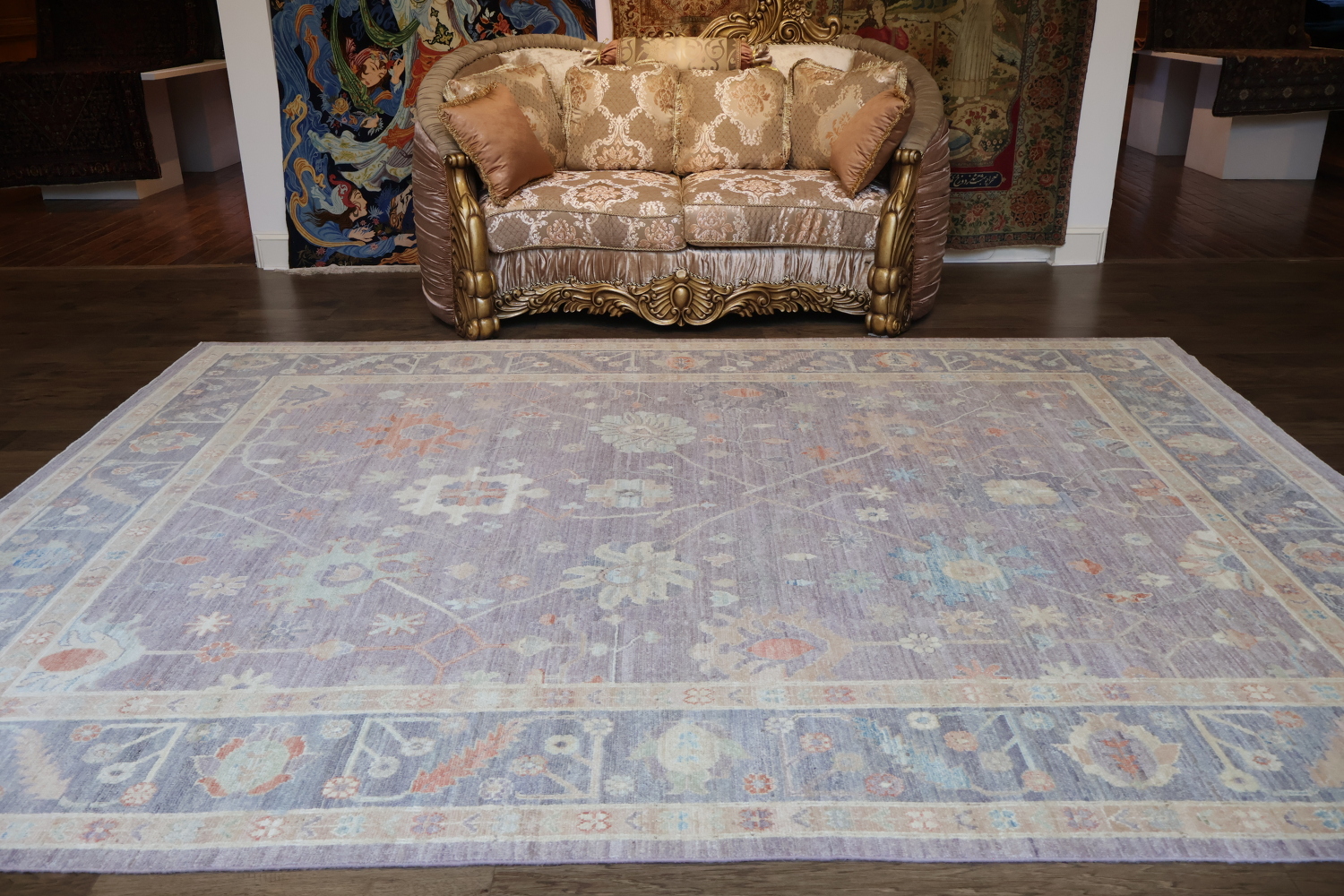 Vegetable Dye Oushak Turkish Area Rug 9x12