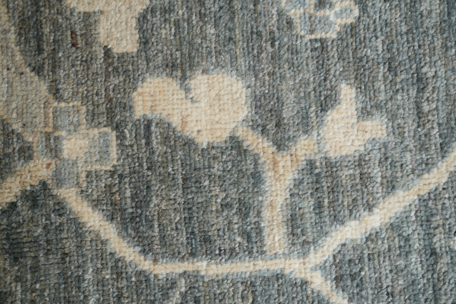 Sophisticated Gray and Beige Oushak Turkish Rug 9x12 ft