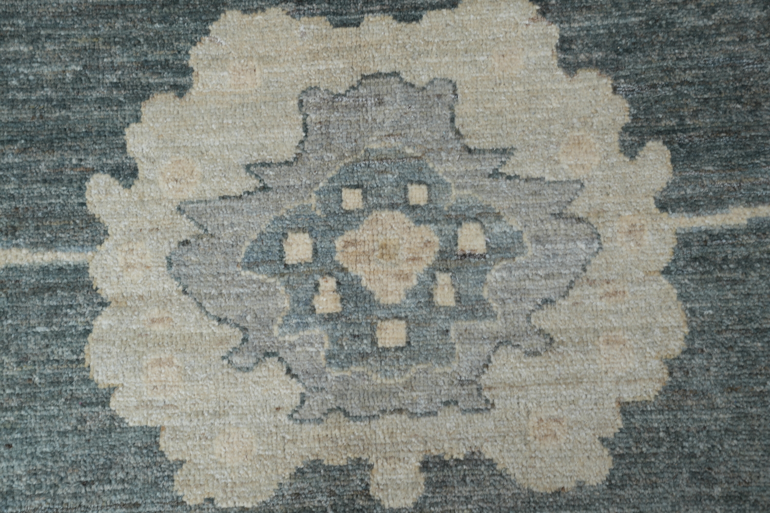 Sophisticated Gray and Beige Oushak Turkish Rug 9x12 ft