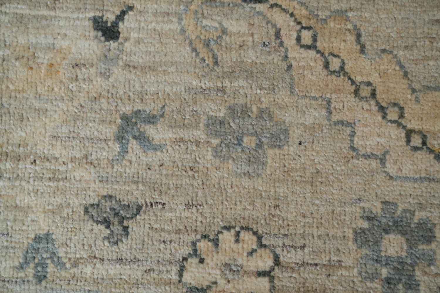 Sophisticated Gray and Beige Oushak Turkish Rug 9x12 ft