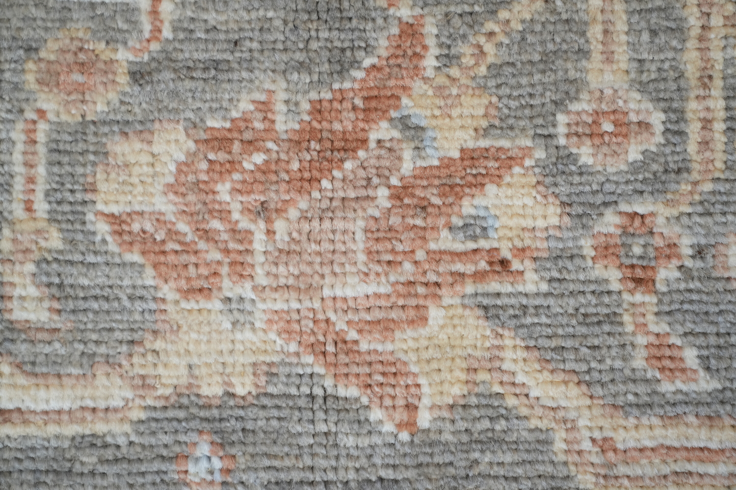 Orange Oushak Vegetable Dye Wool Area Rug 9x12 Hand-Knotted Turkish