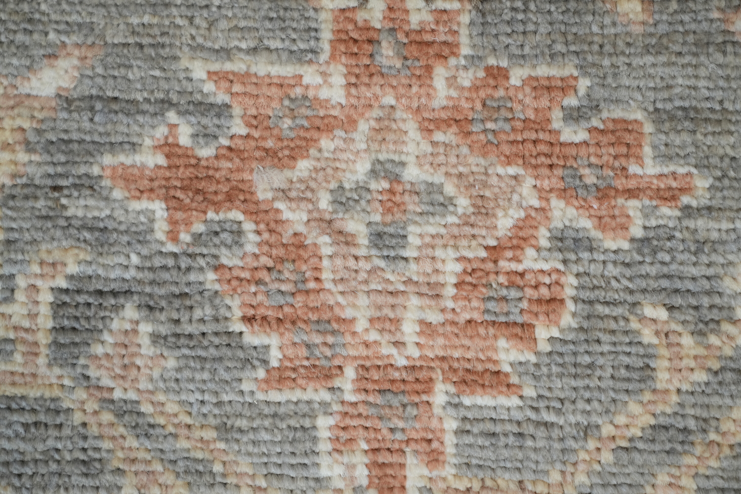 Orange Oushak Vegetable Dye Wool Area Rug 9x12 Hand-Knotted Turkish