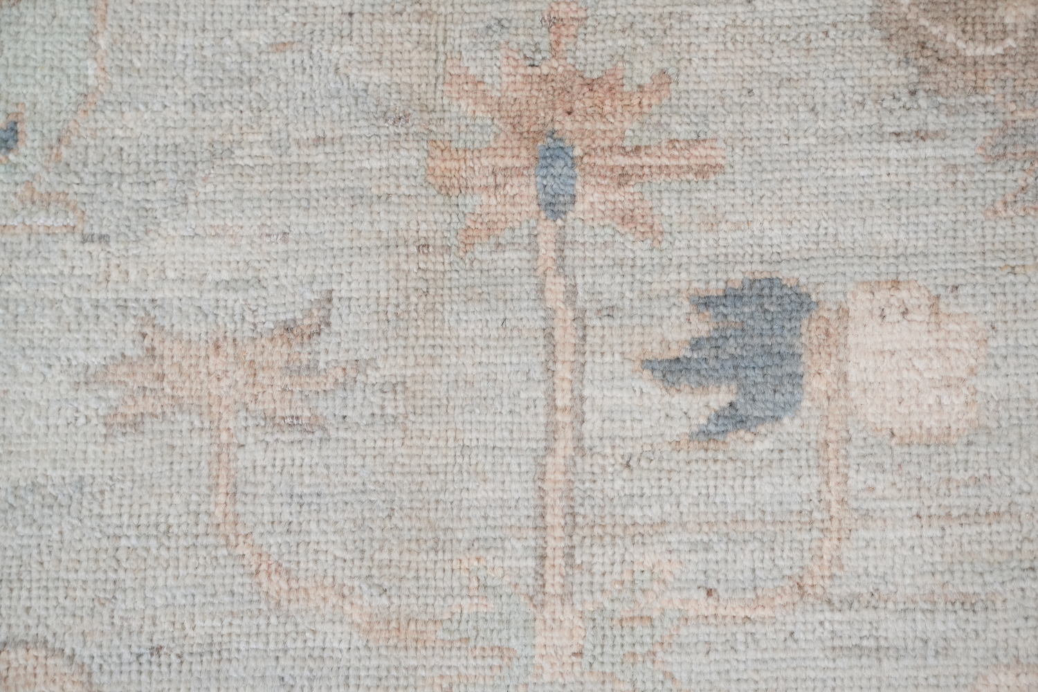 Luxurious Beige and Blue Oushak Turkish Living Room Rug 9x12 ft