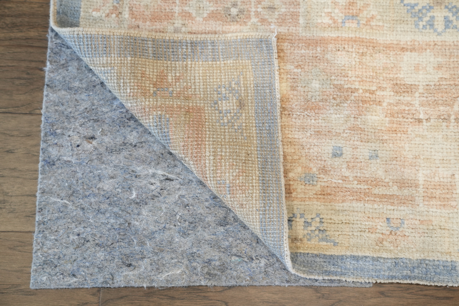 Hand-Knotted Blue Oushak Turkish Area Rug - 9x12 Vegetable Dye Wool Rug
