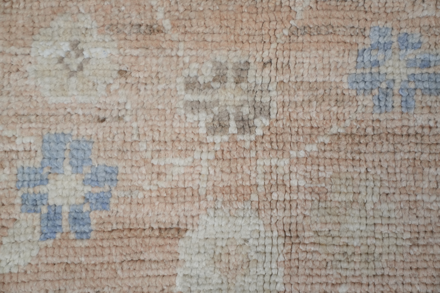 Hand-Knotted Blue Oushak Turkish Area Rug - 9x12 Vegetable Dye Wool Rug