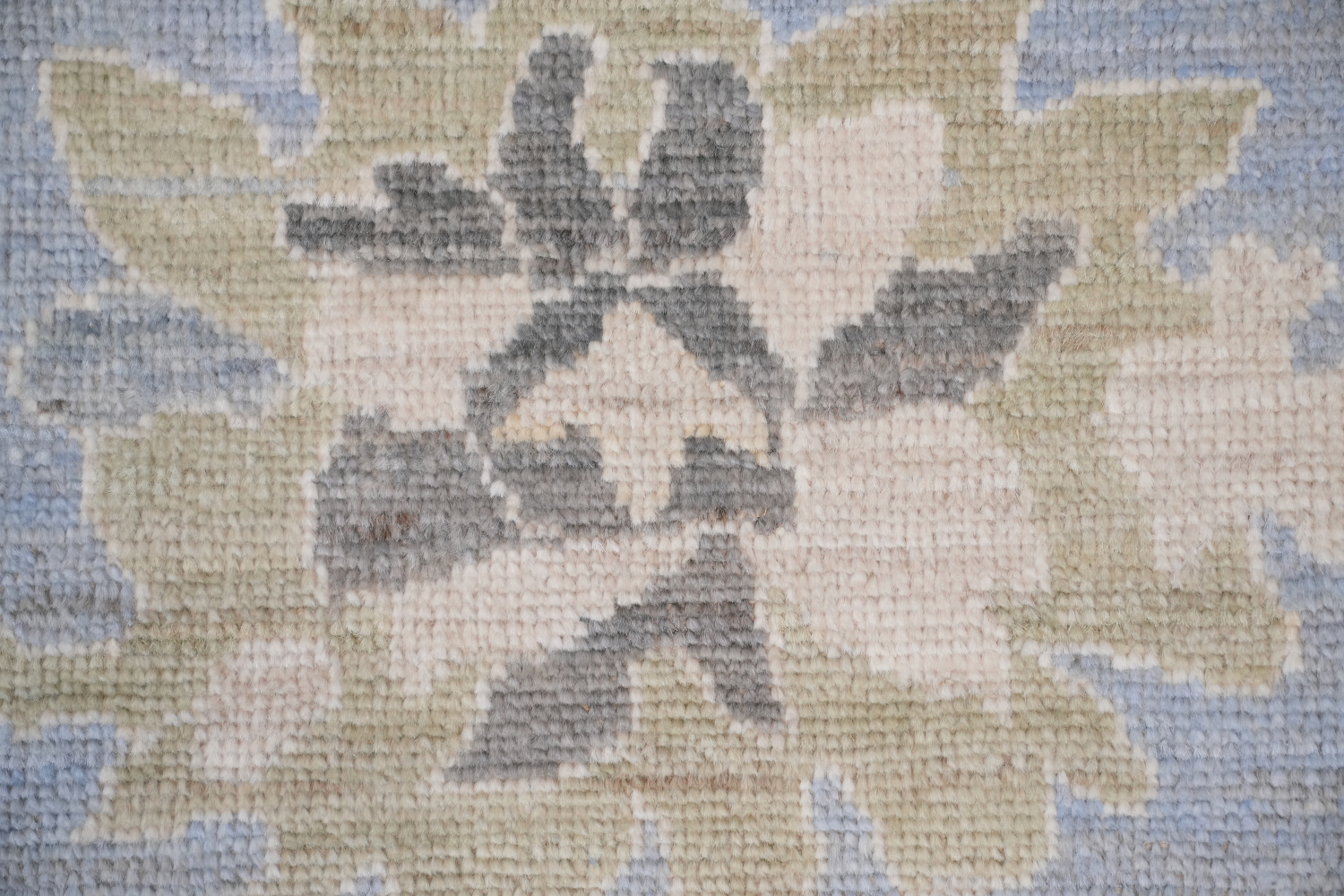 Luxurious hand-knotted Grey and Blue Oushak Turkish Rug 9x12 ft