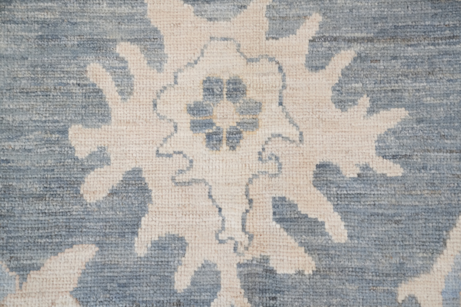 Luxurious hand-knotted Grey and Blue Oushak Turkish Rug 9x12 ft