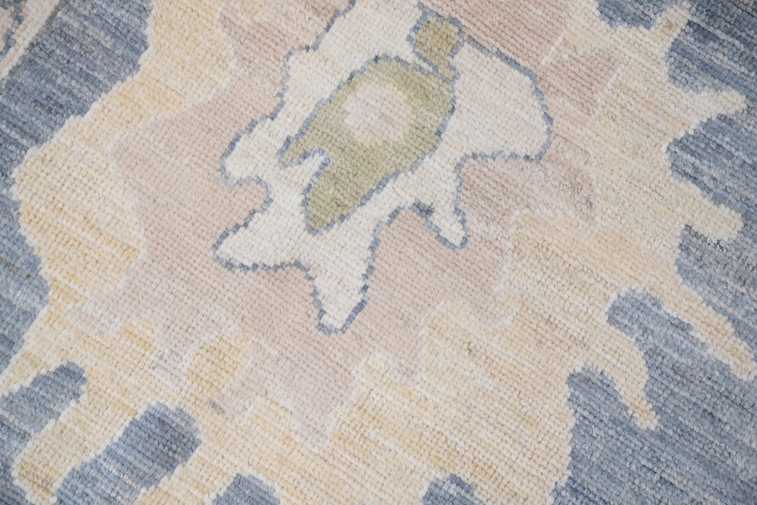Luxurious hand-knotted Grey and Blue Oushak Turkish Rug 9x12 ft