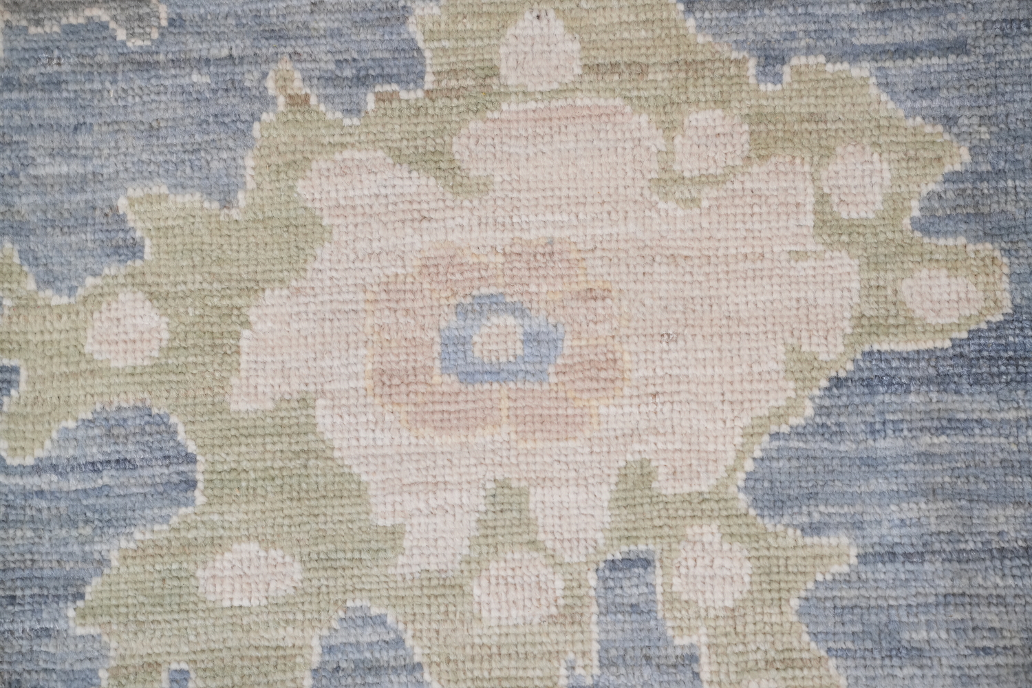 Luxurious hand-knotted Grey and Blue Oushak Turkish Rug 9x12 ft