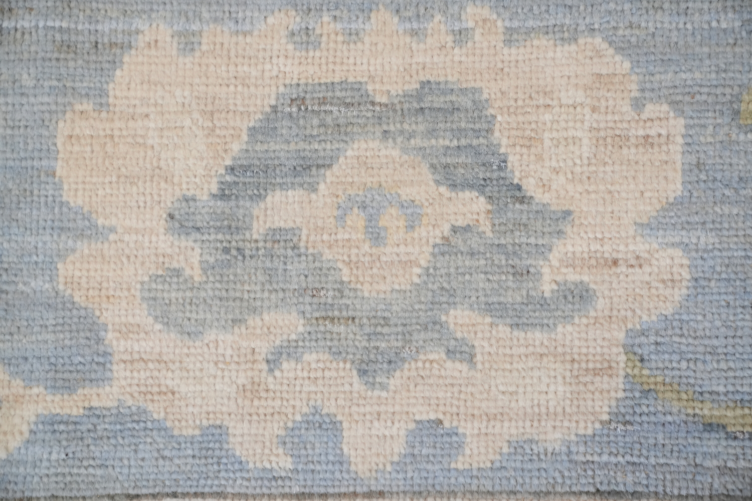 Luxurious hand-knotted Grey and Blue Oushak Turkish Rug 9x12 ft