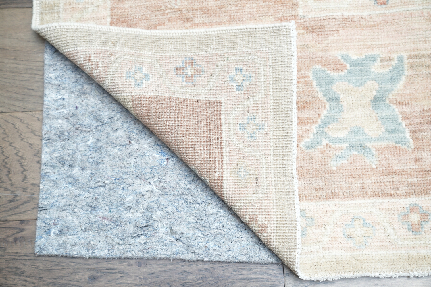 Elegant Beige and Pastel Blue Oushak Turkish Living Room Rug 9x12