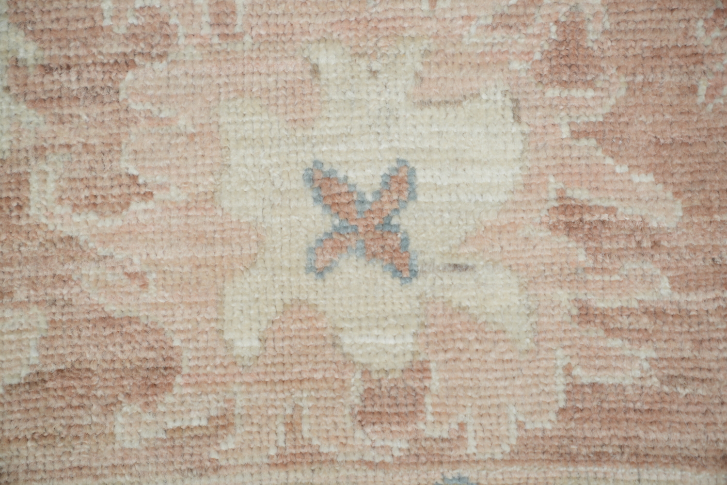 Elegant Beige and Pastel Blue Oushak Turkish Living Room Rug 9x12